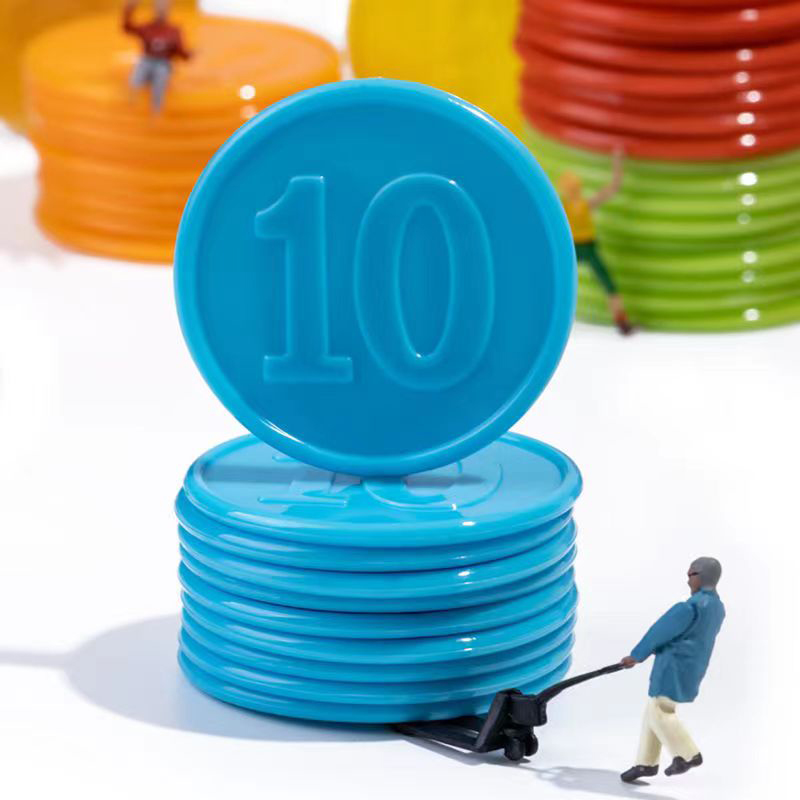 Math Manipulative Set - 40 قطعة من رقائق البوكر مع