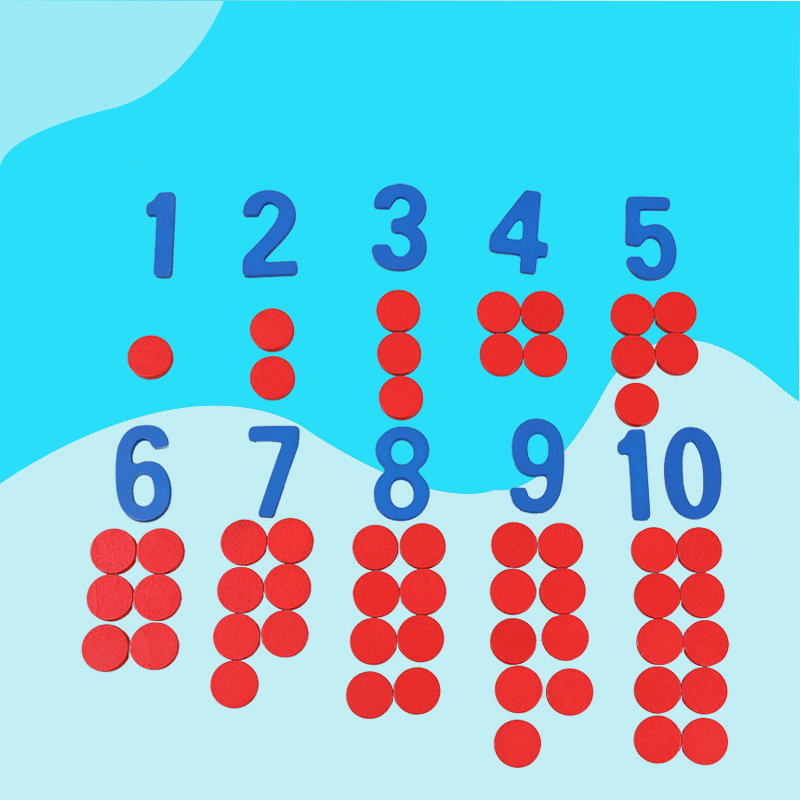Math Manipulative Set - أطفال خشبية مونتيسوري البطاقات المعرفية عدد