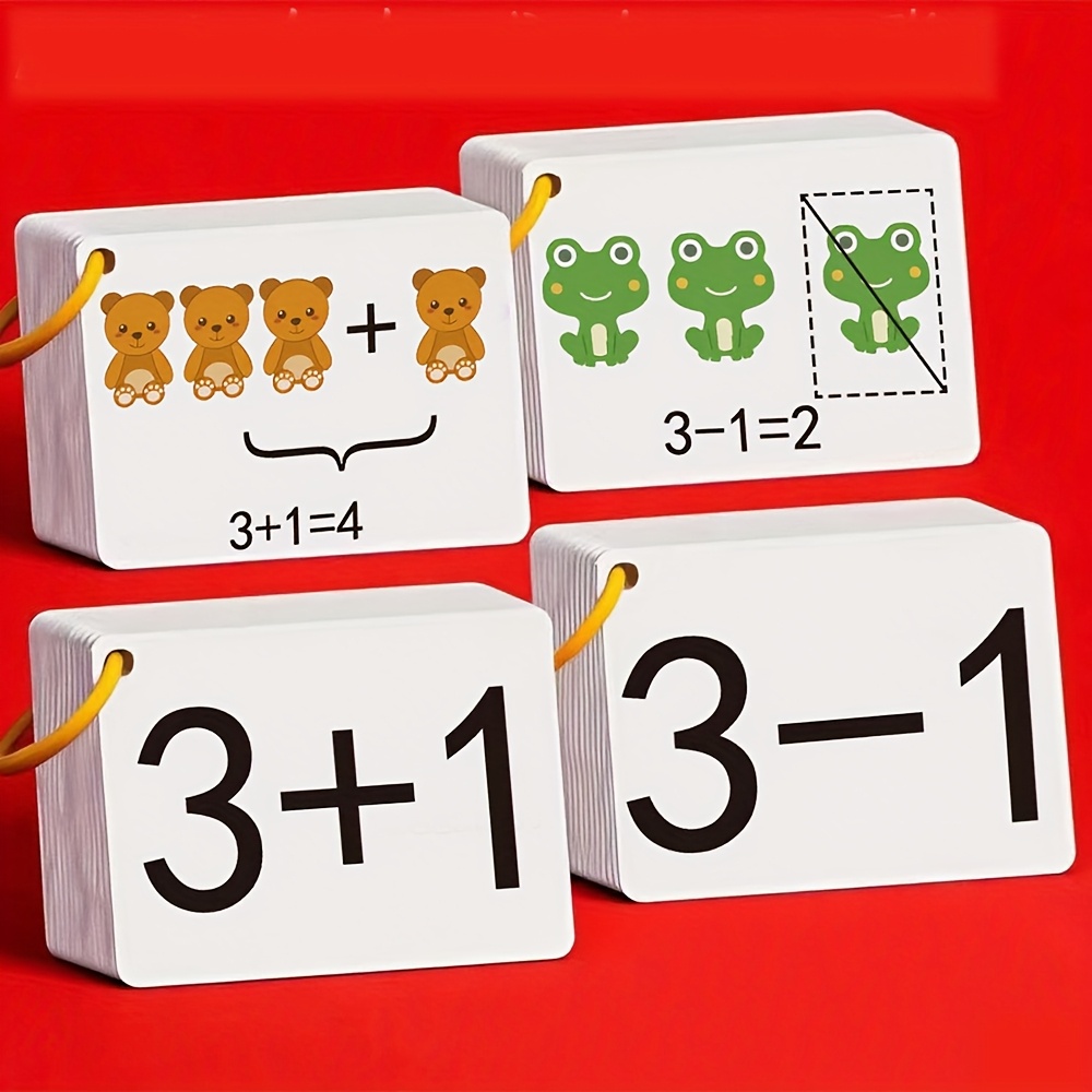 Math Manipulative Set - 132 بطاقة تحتوي على مسائل الجمع