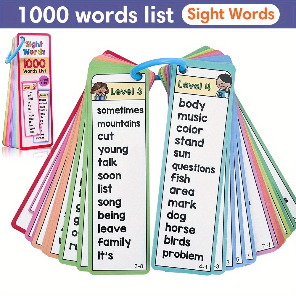 Kids Education Activities - 1000 كلمة رؤية بطاقات فلاش للأطفال