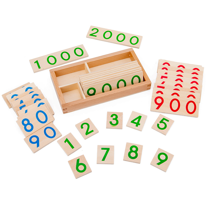 بطاقة أرقام خشبية 1-9000 بطاقة - مراجعة Math Manipulative Set وسعره