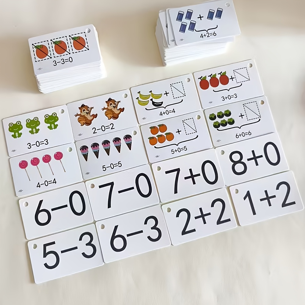 132 بطاقة تحتوي على مسائل الجم - مراجعة Math Manipulative Set وسعره