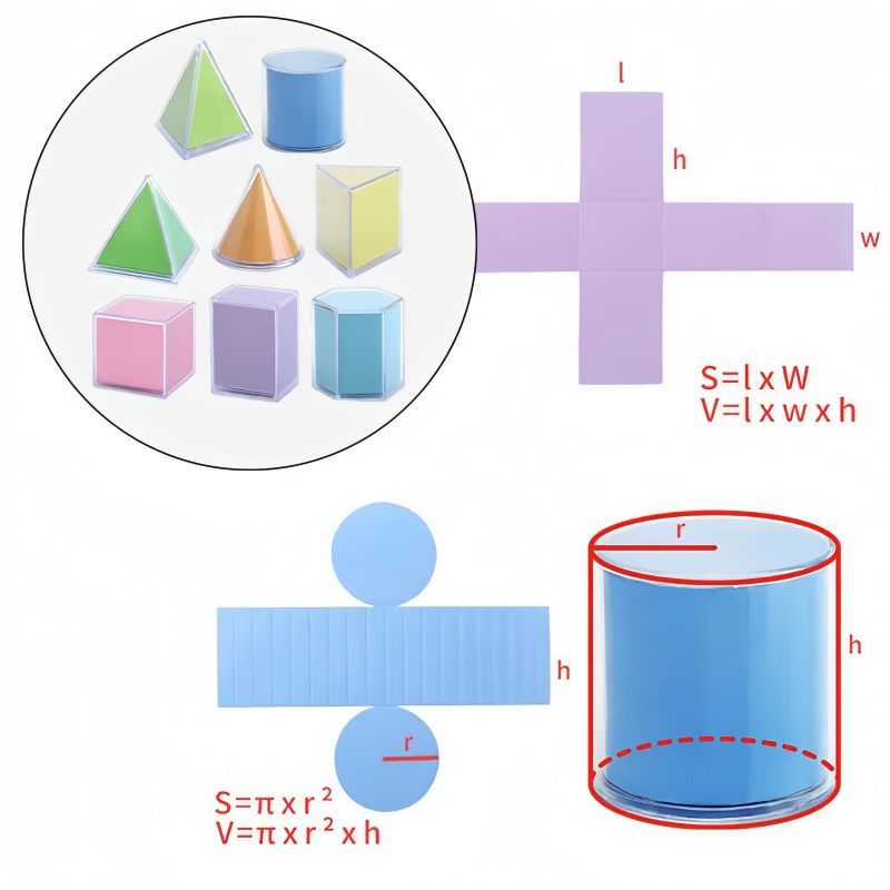 8 قطع من مكعبات بناء هندسية ثل - مراجعة Math Manipulative Set وسعره