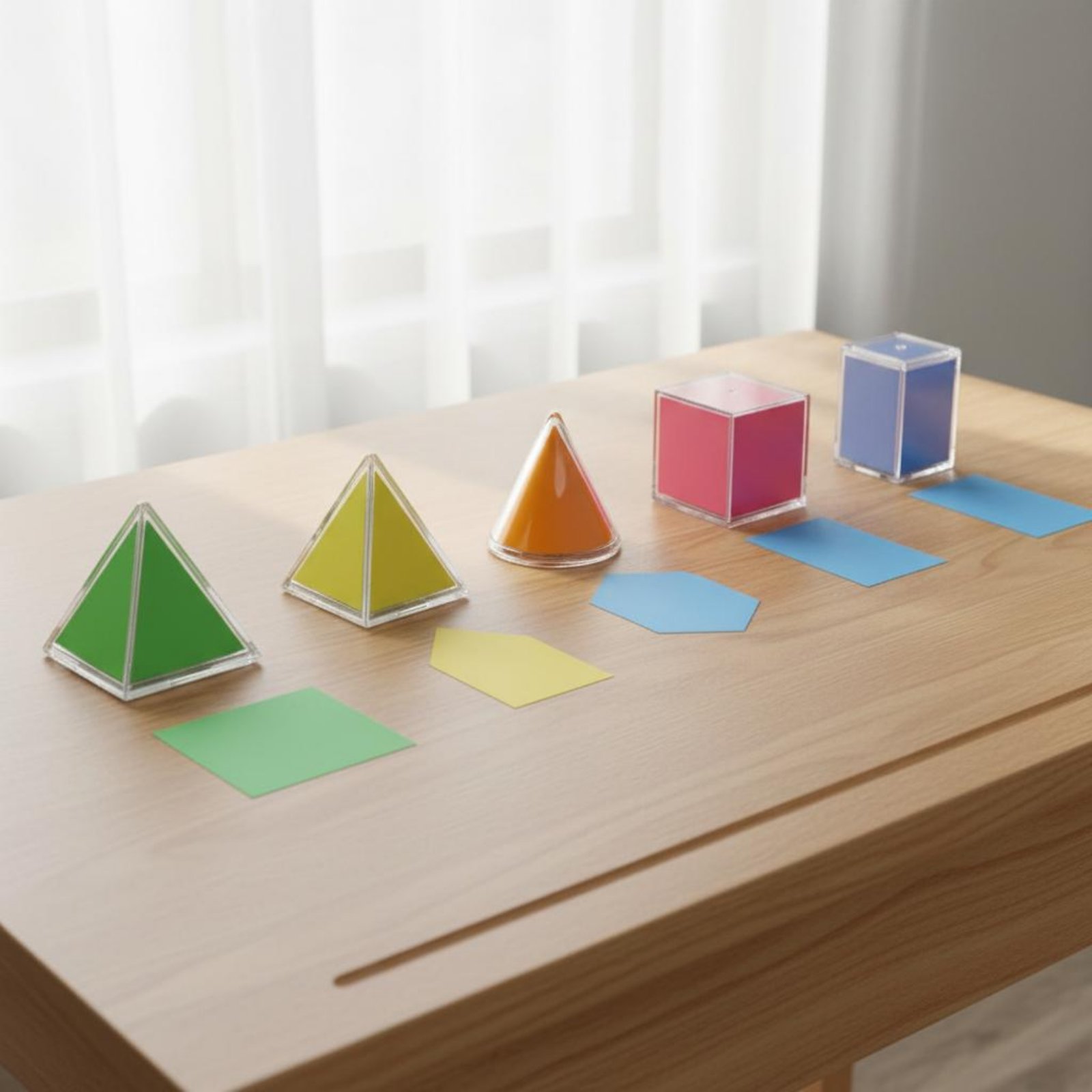 8 قطع من النماذج الهندسية الشف - مراجعة Math Manipulative Set وسعره