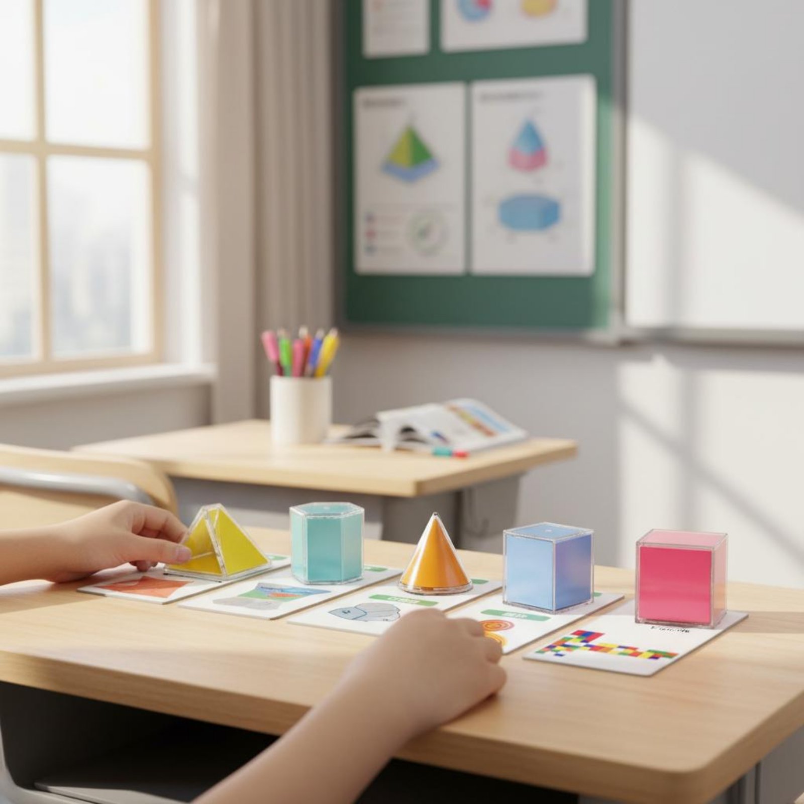 8 قطع من النماذج الهندسية الشف - مراجعة Math Manipulative Set وسعره
